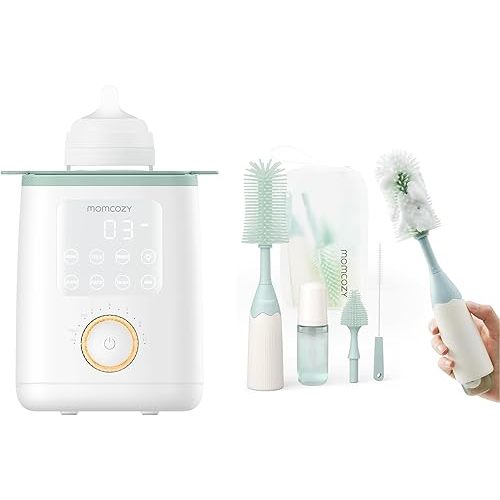 Momcozy Nutri Bottle Warmer & Momcozy Bottle Brush Kit Green