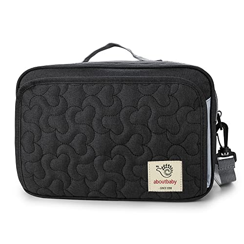 MOMIGO Baby Diaper Bag Stroller Bag - Diaper Caddy Tote Baby Stroller Bag for Diapers, Wipes & Toys (Black Flower)