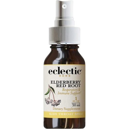 Eclectic Herb - Elderberry Red Root Throat Spray Kids | Respiratory & Immune Support | Non-GMO, Gluten-Free (1 fl oz | 30 ml)