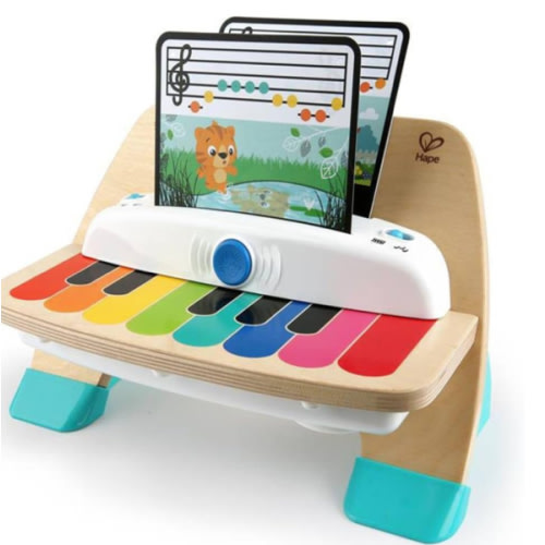 Baby Einstein and Hape Magic Touch Wooden Toy Piano, Montessori Musical Learning Toy for Babies and Toddlers 6mo+
