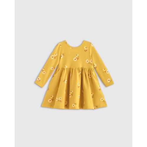 Organic Cotton Long Sleeve Skater Dress - Baby Girl