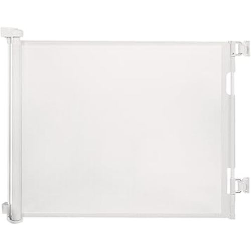 AOURMKOOP Retractable Baby Gate,Mesh Baby Gate or Mesh Dog Gate,33" Tall,Extends up to 55" Wide,Child Safety Gate for Doorways, Stairs, Hallways, Indoor/Outdoor（White,33"x55"