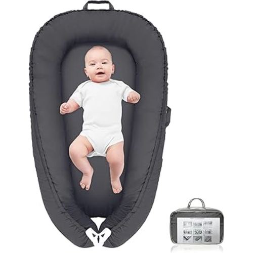 Baby Lounger for Newborn,Infant Lounger Baby Nest Cover for Babys,100% Cotton Breathable & Soft Baby Lounger Newborn Essentials for Baby 0-12 Months,Co Sleeper for Baby in Bed