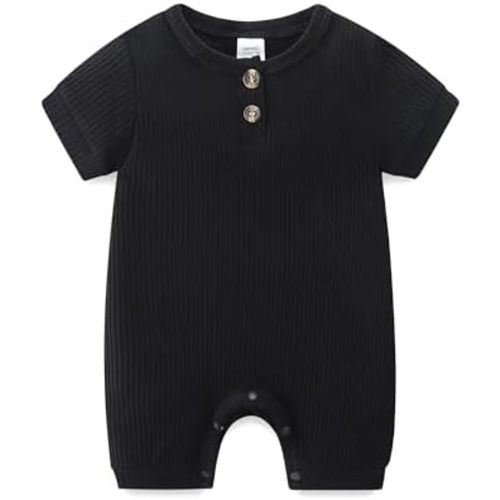 Baby Onesie Boy Girl Short Sleeves Pants Footless Solid Going Home Summer Clothes