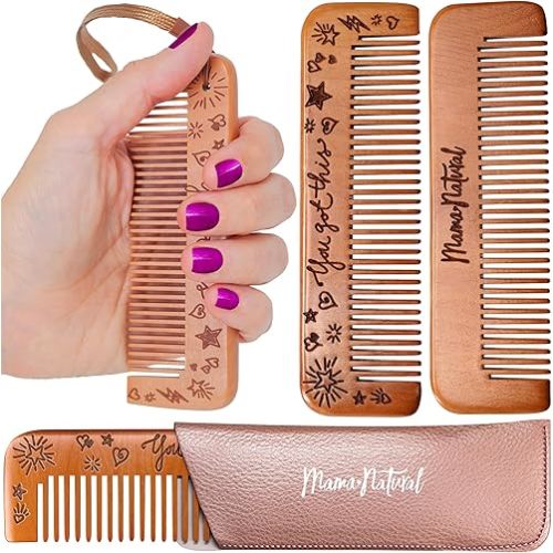 Mama Natural Birthing Comb for Labor Pain Relief | Wood Comb for Women - Labor Essentials, Pregnancy Contraction, and Postpartum Support | Reusable, Giftable, Acupressure Relief Tool