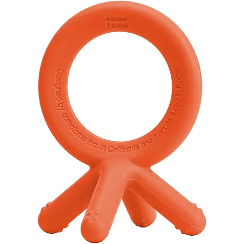 Comotomo Silicone Baby Teether, Orange