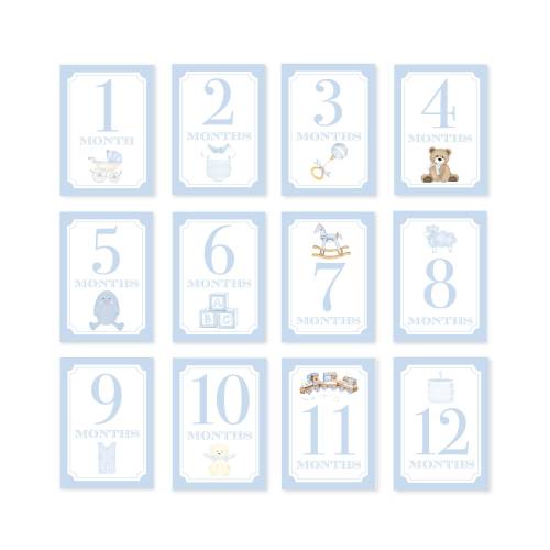 Baby Milestone Cards | Baby Shower Gift | Baby’s First year | Baby Boy Milestone Cards | Baby Boy