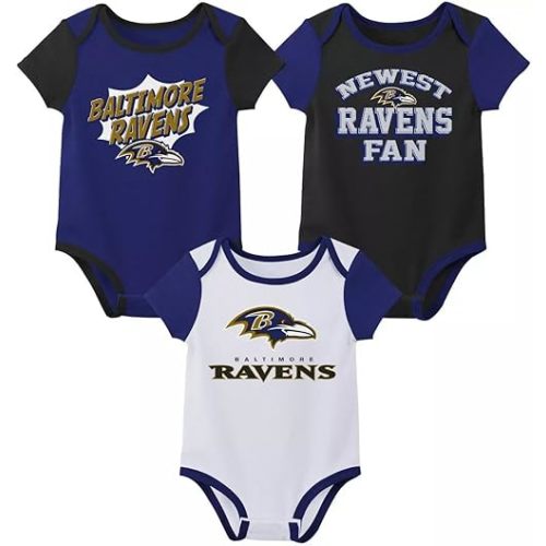 Outerstuff NFL Newborn Infants 0-18M Newsest Fan 3 Pack Creeper Bodysuit Romper Set