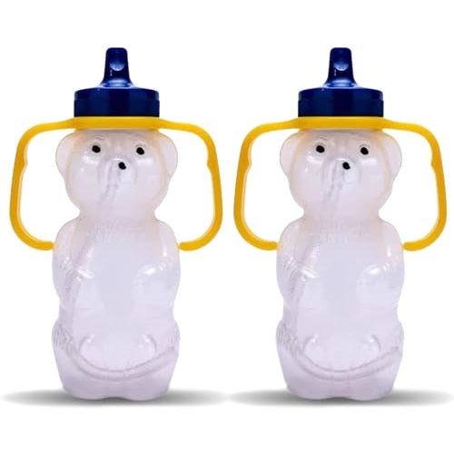 TalkTools Honey Bear Straw Cup for Babies - BPA-Free, Food-Grade Therapy Sippy Bottles for Speech and Feeding Training - Leak-Proof, Licensed Speech Pathologist (2 Pack, 7, Ounce)