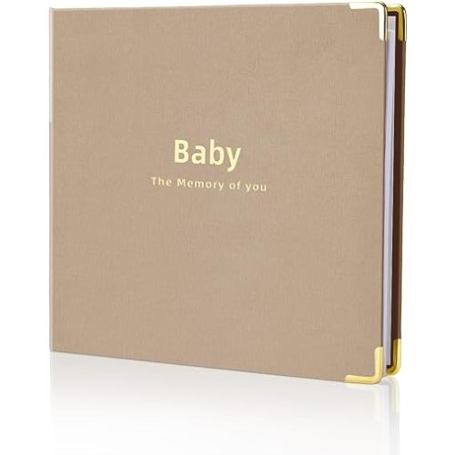 Baby book Baby Memory Book for baby boys and girls First 5 years baby book keepsake baby books (Brown)