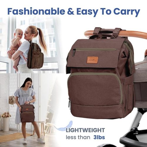 PILLANI Baby Diaper Bag Backpack - Baby Bag for Boys & Girls - Diaper Backpack - Large Travel Diaper Bags with Changing Pad - Baby Registry Search & Baby Shower Gifts - Newborn Essentials Must Haves