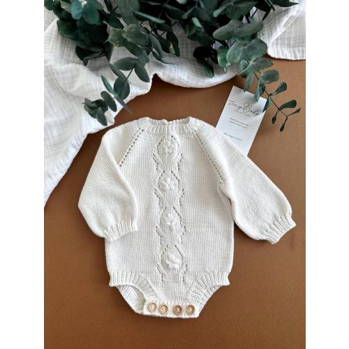 Knit Baby Romper | Newborn Knit Outfit | Knitted Baby Clothes | Organic Cotton Baby Clothes | Baby Coming Home Outfit