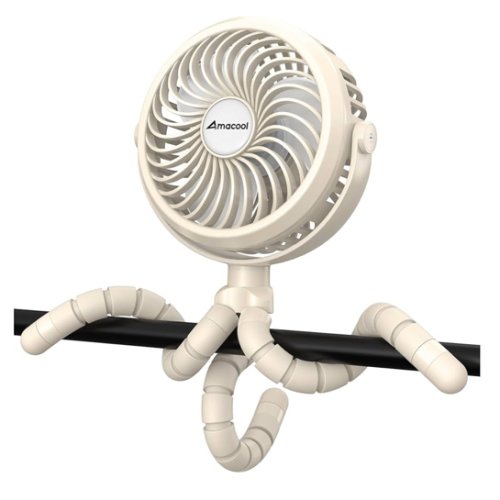 AMACOOL Battery Operated Stroller Fan, Baby Travel Essentials for Beach Disney, Newborn Boy & Girl Showers Gifts Registry Search, Rechargeable Clip On Fan for Car Seat Wagon Crib Bike Treadmill