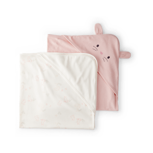 Baby 2-Pack Hooded Towels - Pink