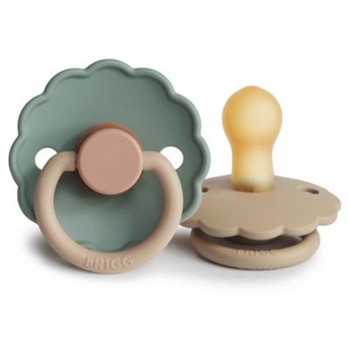 FRIGG Daisy Natural Rubber Pacifier 2-Pack Willow/Croissant 0-6 months