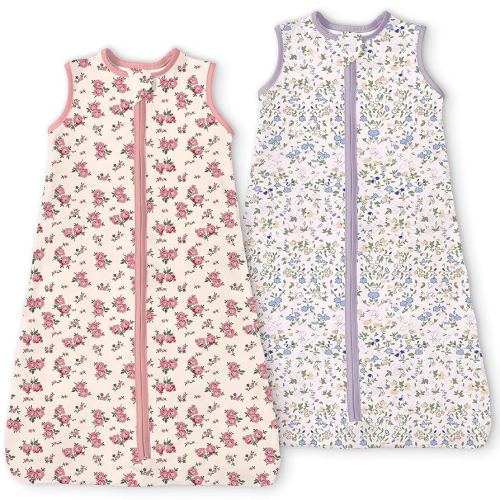 Baby Sleep Sack 6-12-15 Months Light Wearable Blanket for Babies with 2-Way Zippers, 0.5 TOG Premium Soft Breathable Sleeping Bag for Baby Boys Girls 2-Pack