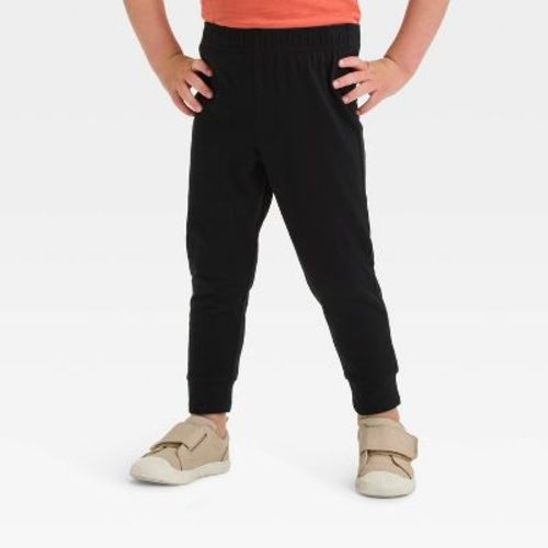 Toddler Boys' Jersey Jogger Pants - Cat & Jack™ Black 3T: Midweight, Elastic Waist, Pull-On Style
