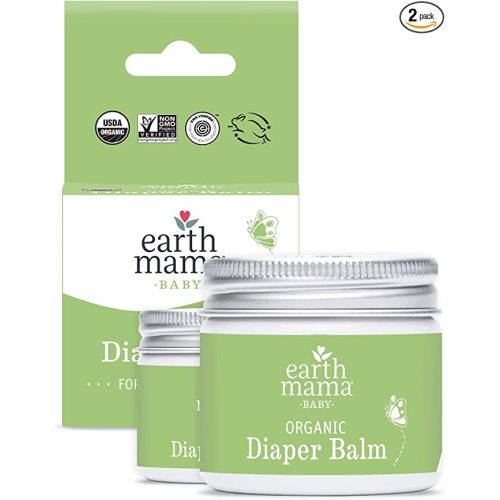 Earth Mama Organic Diaper Balm Multipurpose Baby Ointment | EWG Verified, Petroleum & Fragrance Free with Calendula for Sensitive Skin, 2-Fluid Ounce (2-Pack) - 2 Fl Oz (Pack of 2)