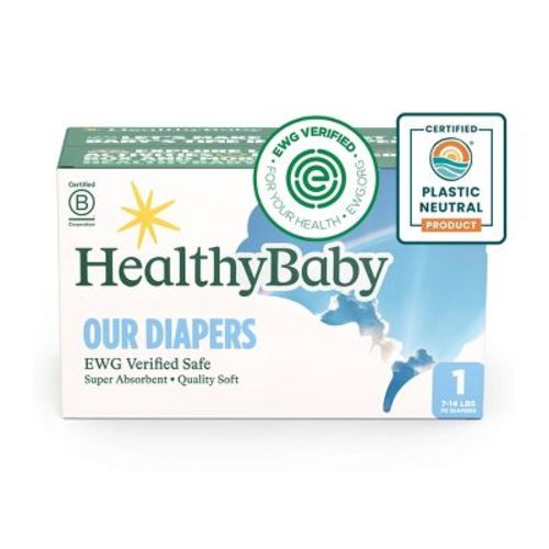 Healthybaby Organic Cotton Enhanced Chlorine Free Disposable Diaper Size 1 - 70ct