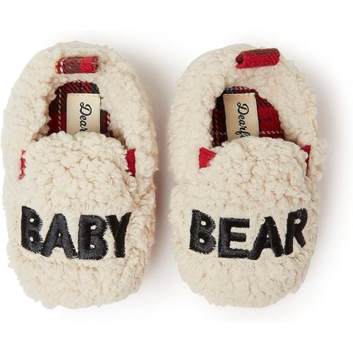 Dearfoams Easter Basket Stuffers Gifts for Kids Toddler Lil Bear and Baby Bear Slipper - 0-3 Months Infant - Baby Bear Crème Brulee
