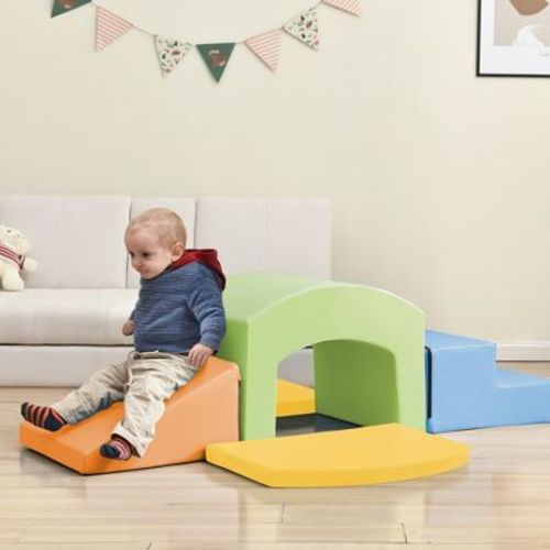 Softzone Climb And Crawl Activity Playset, Lightweight Safe Soft Foam Nugget Block For Toddlers, Green-modernluxe