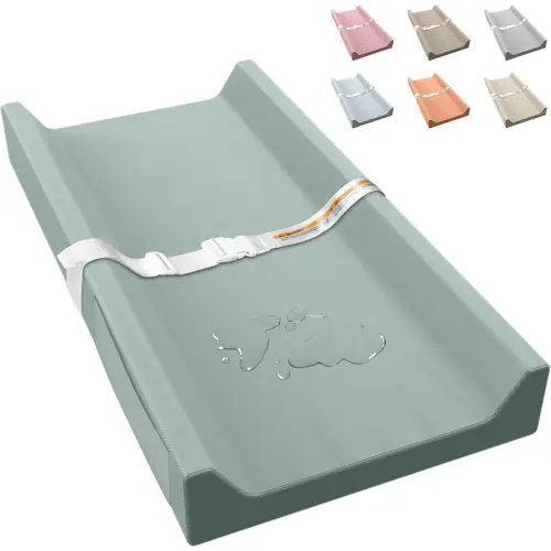 Vegan Leather Baby Changing Pad, Waterproof & Wipeable Soft Diaper Changing Mat 32“ x 16.6" Comfortable Infant Changing Station for Dresser & Table