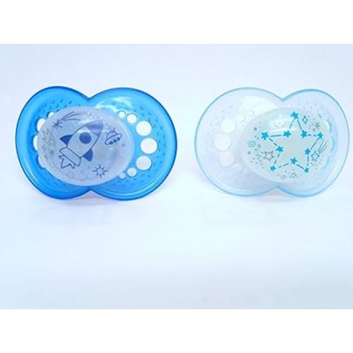 MAM Night Pacifiers, Glow in The Dark, for Babies 6+ Months, Pack of 2
