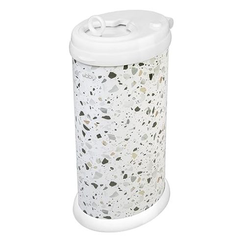 Ubbi Steel Diaper Pail, Odor Locking, No Special Bag Required, Award-Winning, Registry Must-Have, Terrazzo