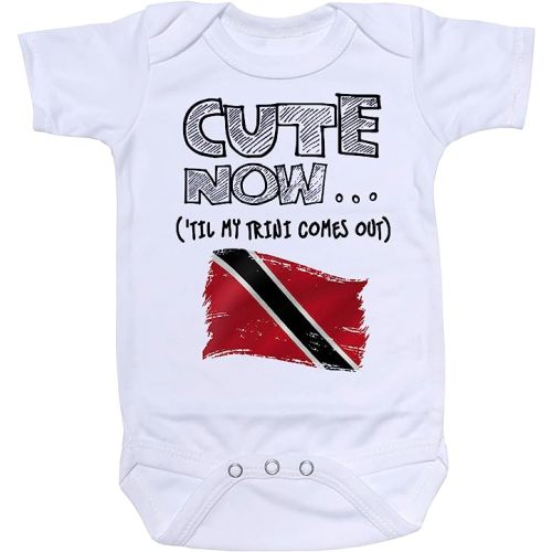 Amazon.com: Cute Now Baby Trinidad Bodysuit Til My Trini Comes Out Country Pride Baby/Infant Jumpsuit in White Pick Size NB-18M : Clothing, Shoes & Jewelry