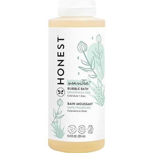The Honest Company Foaming Bubble Bath | Gentle for Baby | Naturally Derived, Tear-free, Hypoallergenic | Fragrance Free Sensitive, 12 fl oz