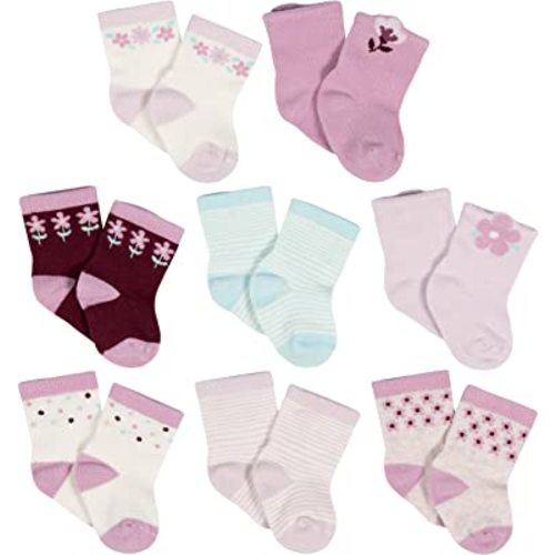 Unisex Baby 8-Pair Wiggle-Proof Sock