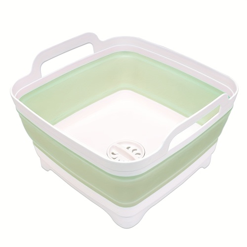 Collapsible Dish And Wash Basin - Portable Foldable Sink with Drain Holes, BPA-Free, Suitable for RV Kitchens, Outdoor Cleaning, Compact Storage, Camping, Travel, And Kitchen Use - Space-Saving Design (Grey), Perfect for Outdoor Enthusiasts.