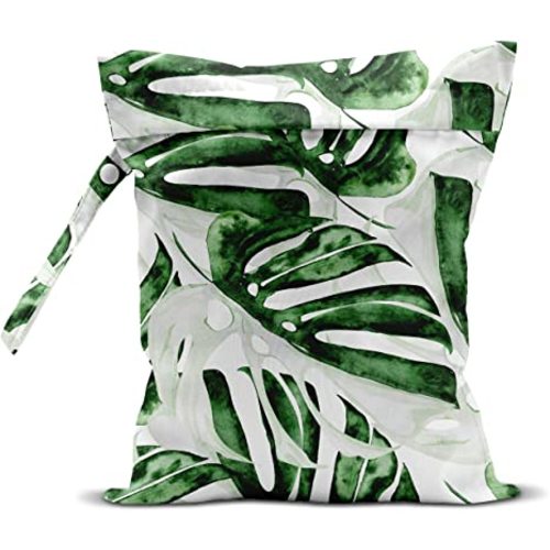 Wet Bag, Wet Dry Bag, Wet Bag for Swimsuit, Travel, Beach, Pool, Diapers, Dirty Yoga Gym Clothes, Makeup Bag, Waterproof Tropical Palm Leaves Decor Jungle Palm Leaf Favors