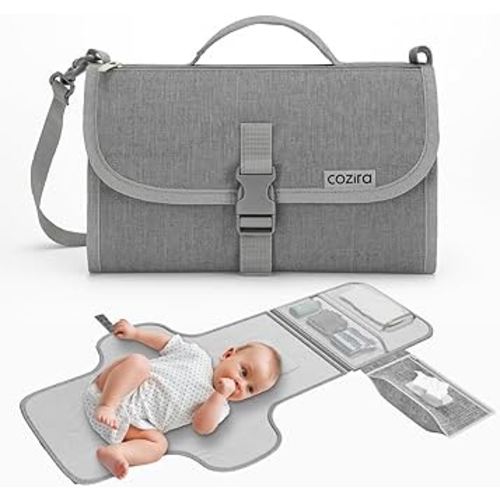 Portable Changing Pad – Waterproof Foldable Diaper Changing Pad with Wipes Pocket, Soft Travel Changing Mat for Baby, Compact & Easy to Clean Newborn Gift