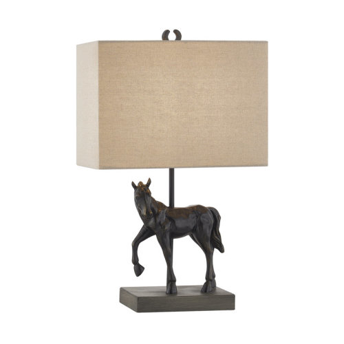Union Rustic 20.25"H Bronze Resin Horse Table Lamp With Shade & Reviews | Wayfair