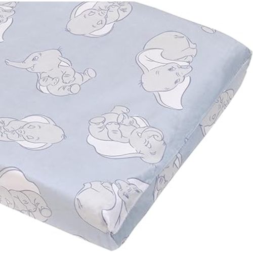NoJo Disney Dumbo Purple Changing Pad Cover Sweet Little Baby Light Blue and White Super Soft Contoured