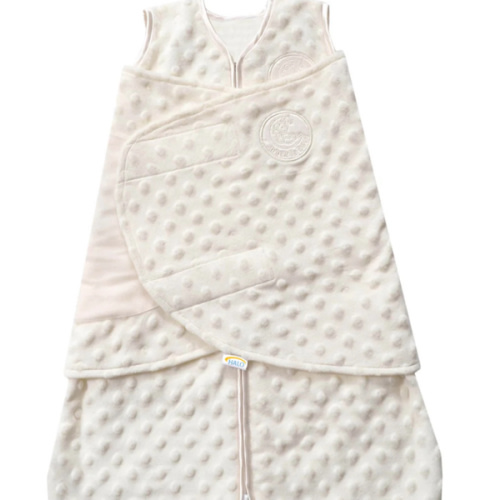 Cream Plushy Dot Velboa Swaddle - Newborn | HALO