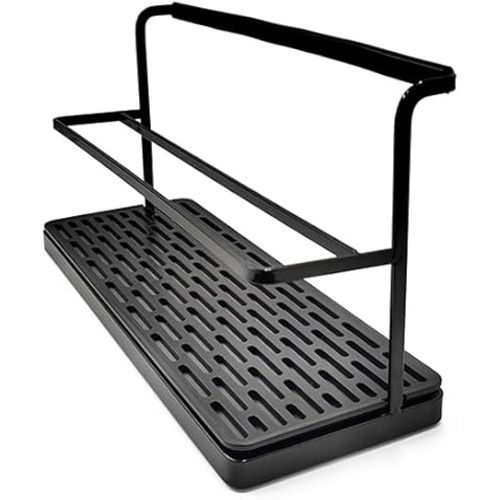 Selegna Diatomaceous Earth Bottle Drying Rack, Baby Bottle Drying Rack, Over Sink Instant Dry Small Dish Drying Rack & Bottle Dryer, Space Saving Narrow Two Tier Tower Water Bottle Drying Rack (Black)