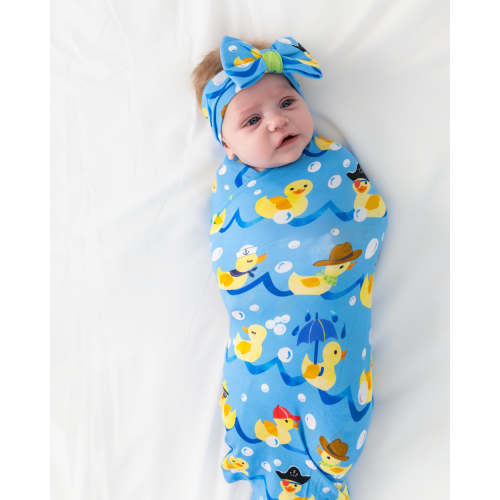 Splish Splash Swaddle & Luxe Bow Headband Set – Little Sleepies
