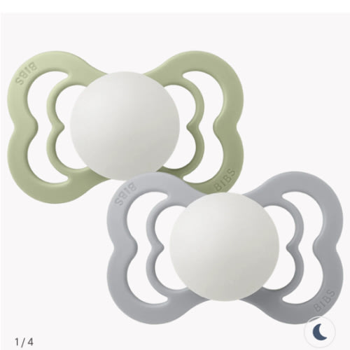 Supreme GLOW Pacifiers 2 Pack - Sage/Cloud