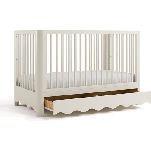 Storkcraft Casablanca Convertible Crib with Drawer and Toddler Guardrail (Frosted Oat)