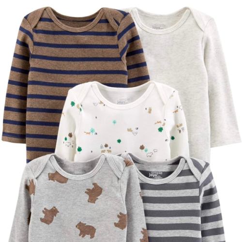 Simple Joys by Carter's Baby-Boys Long-Sleeve Bodysuit Pack of 5Bodysuit