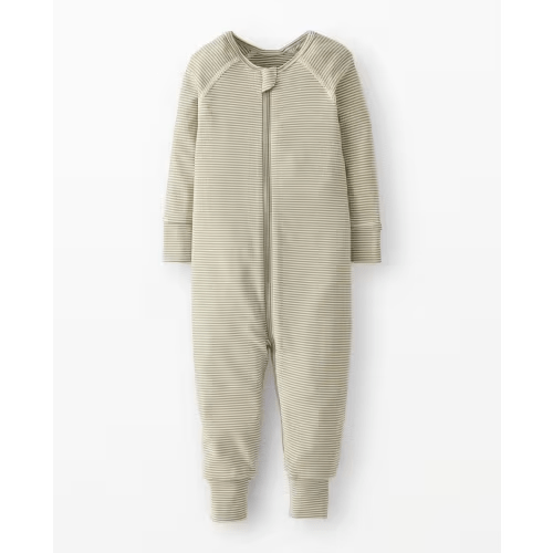 HannaSoft™ Stretch Striped Sleeper in Seagrass, 12-18M