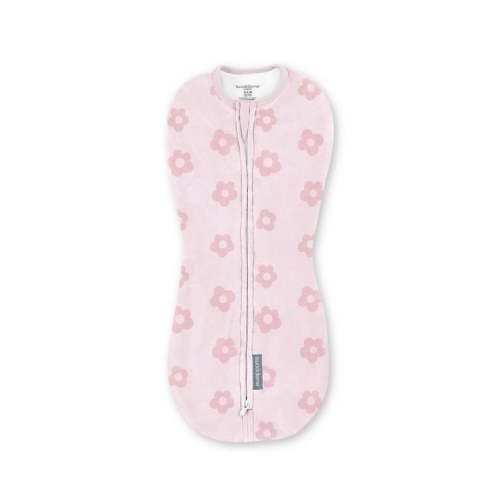 SwaddleMe by Ingenuity Compression Baby Swaddle Pod, Two-Way Zipper for Easy Diaper Changes, 0-2 Months, 1.0 TOG, 1-Pack - Flower Confetti