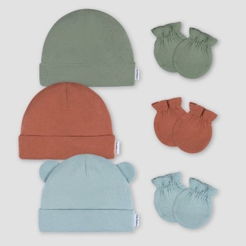 Gerber Baby 6pk Hat & Mitten Set, Color: Blue