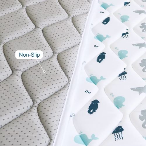 Premium Foam Baby Play Mat 50" X 50", Play Mat for Babies and Toddlers, Baby Floor Play Mat Non Slip Cushioned, Kids Play Mat for Playpen, Thick One-Piece Crawling Mat, Easy Clean, Whale