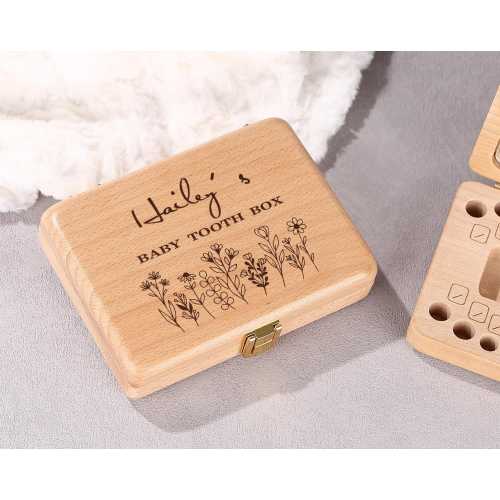 Personalized Tooth Box for Girls and Boys, Photo Wooden Tooth Box, Lost Teeth Storage for Kids, Dropped Tooth Keepsake Storage Box Gift