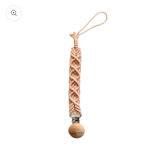 Pacifier Clip Macrame - Blush - Harp Angel Boutique