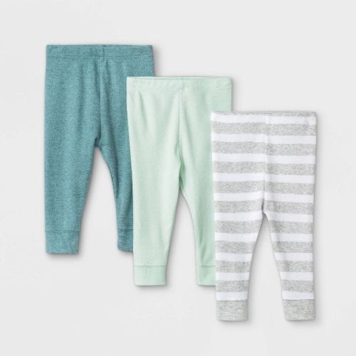 Baby Boys' 3pk Pull-On Pants - Cloud Island™ Green/Gray/White