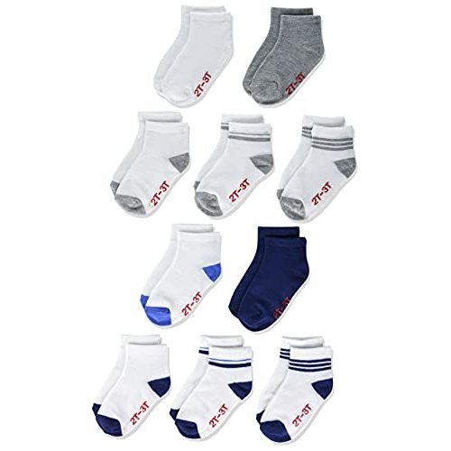 Hanes Baby and Toddler, Non-Slip Grip Ankle Socks, Boys' and Girls', Multipacks